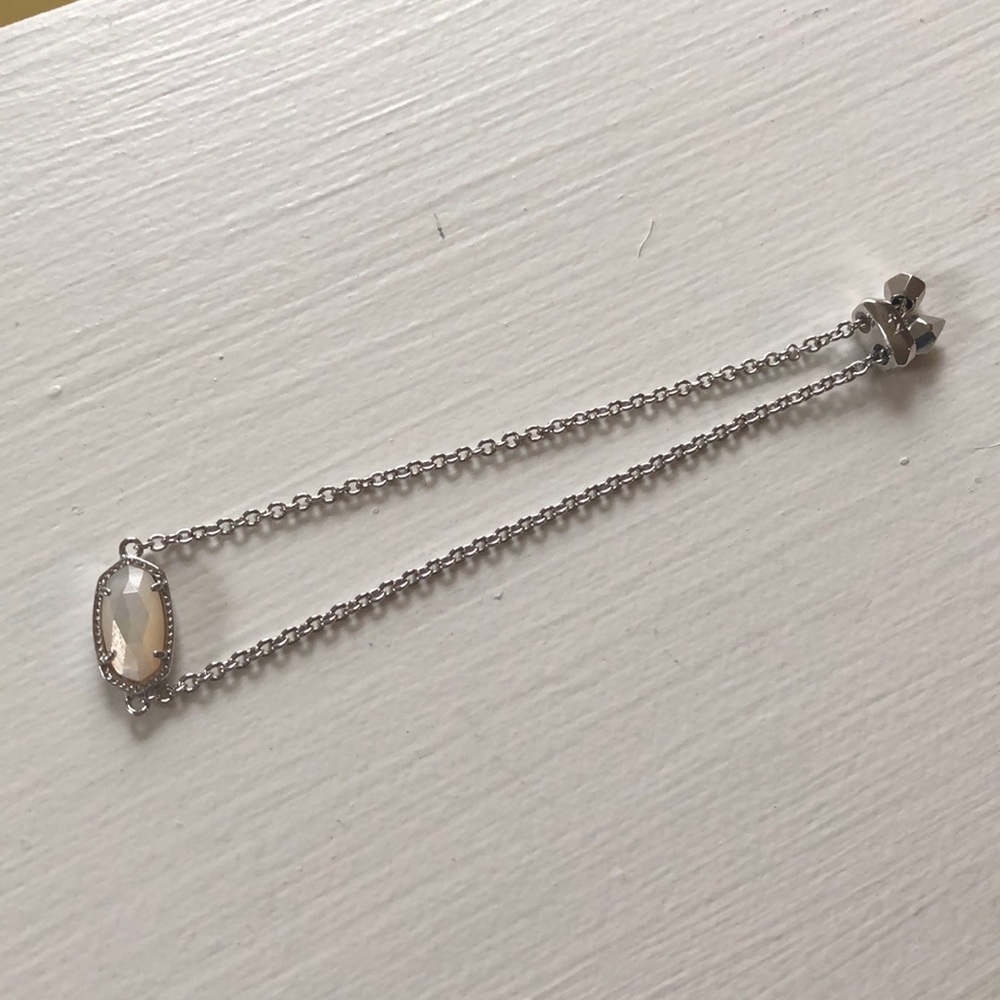 Rhodium Kendra Scott Elaina Bracelet in Ivory